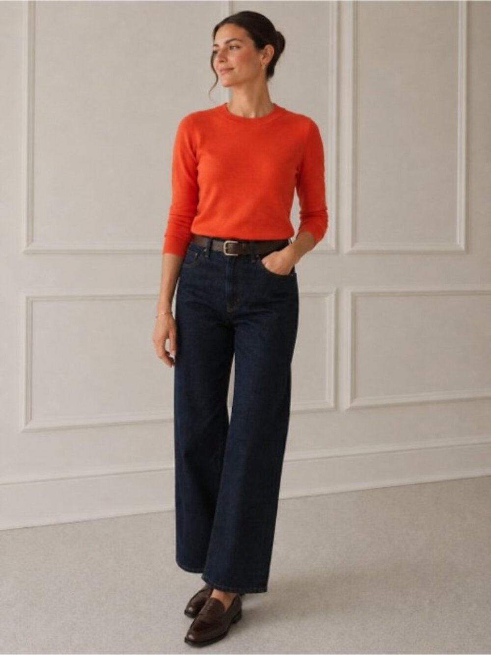 J. Crew Tippi sweater Bright Tangelo Merino Medium
